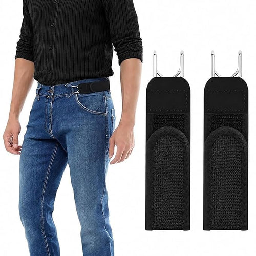 Buckleless Elastic Belt | Invisible No-Buckle Stretch Belt with Metal Hooks for Men & Women