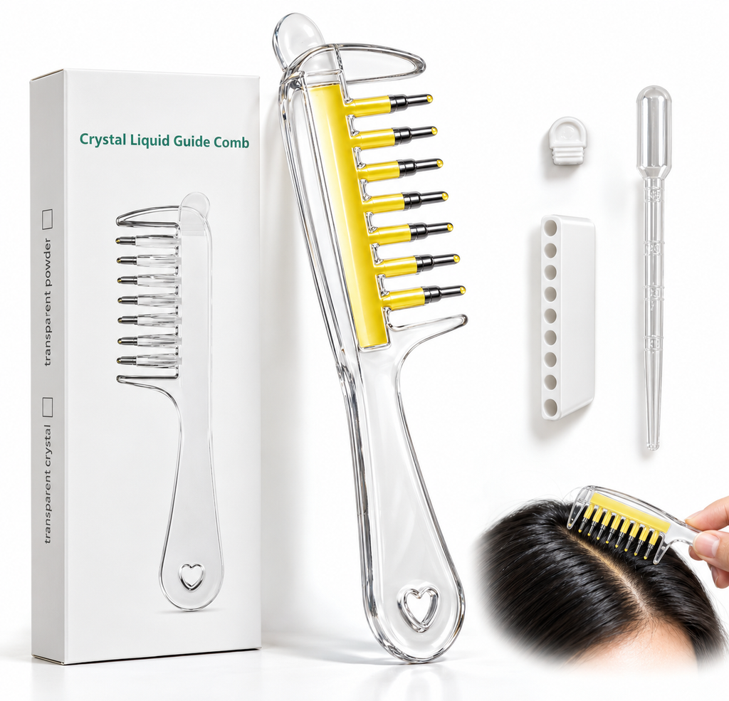 Crystal Liquid Guide Comb – Precision Hair Serum Applicator & Scalp Treatment Comb