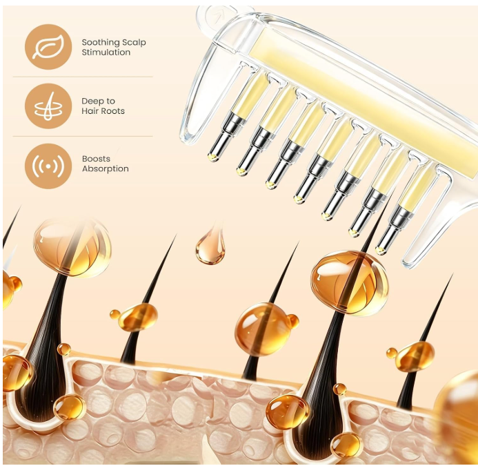 Crystal Liquid Guide Comb – Precision Hair Serum Applicator & Scalp Treatment Comb