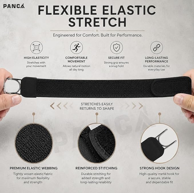 Buckleless Elastic Belt | Invisible No-Buckle Stretch Belt with Metal Hooks for Men & Women